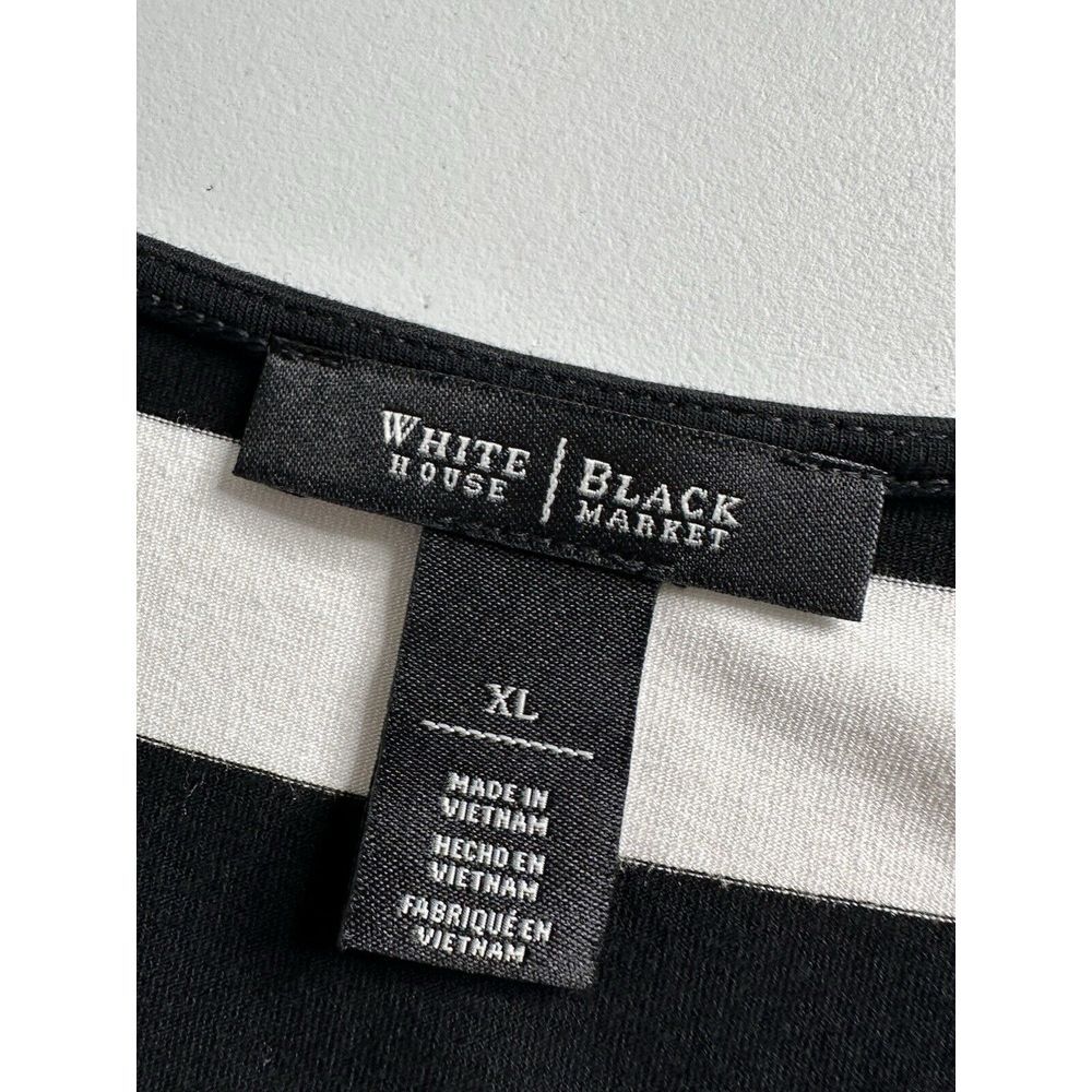 Black and white horizontal striped loose-fitting asymmetrical hem shirt dress XL - Picture 11 of 12